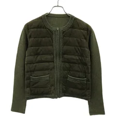 lucien pellat-finet ルシアンペラフィネ スカルスエードコンビネーション ウールカシミヤジップアップカーディガン  カーキ Sのサムネイル
