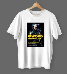 SXL半袖Tシャツの白黒新品 オアシス リアム oasisバンド ロゴ タトゥー UK ロック ロンT
