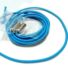 I037 結ばない靴紐 カプセルタイプ100cm 丸紐タイプ 左右2本 ブルー