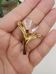 SWAROVSKI/スワロフスキー フラワー ブローチ ゴールド レディース
