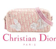 【正規品】美品 クリスチャン ディオール ショルダーバッグ ピンク トロッター