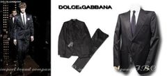 DOLCE&GABBANAドルガバ2つ釦コットンスーツ52大きいサイズブラック黒
