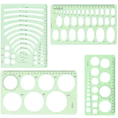 【新着商品】三角 デザイン定規 丸 楕円 円 製図用 スピログラフ 定規 製図セット 定規セット テンプレート (4点セット)
