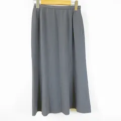 #a レリアン Leilian スカート ロング 9 グレー 無地 Aライン 日本製 962936 k01