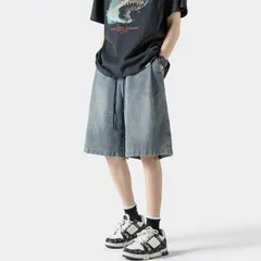 種類3：M/A：綿ヘビーレトロブルー メンズ ファッション 服 男性用 オシャレ シンプル 大人 かっこいい 大きいサイズ ストリート 紳士服 アメリカン クラシック ヘビーウェイト ワイド レッグ デニム ショート パンツ 夏 細身 ストレート カジュアル 