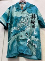 Schott N.Y.C. 鯉 刺繍 半袖シャツ L ワークシャツオープンカラー