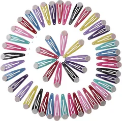 ルボナリエ ヘアピン ヘアクリップ ハンドメイド デコ パーツ 手芸 パッチン 留め金具 台座 ドロップクリップピン 100本(カラフル)