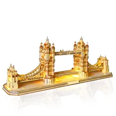 【人気商品】Hallisun 3D木製パズル - ロンドン橋 イギリスロンドン | ウッドモデル 建物 ビルディング 立体パズル クラフト 趣味 おもちゃ 手芸 DIY 機械式 組み立てキット | 大人 子供14＋ 向き クリスマス バレンタインデー ヴィンテ