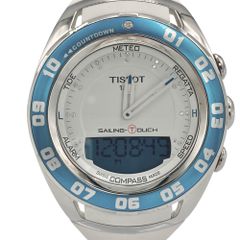 !最終値下げ! TISSOTティソ T056.420.17.016.00 クォーツ 稼働品 ホワイト×メタルブルー×シルバー W1221ZARHG