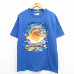 L/古着 半袖 ビンテージ Tシャツ メンズ 00s MLB シカゴベアーズ コットン クルーネック 青 ブルー メジャーリーグ ベースボール 野球 24ju