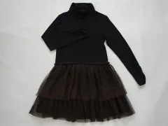 トッカバンビーニ tocca bambini アウトレット 子供服 女の子 120cm 長袖 ワンピース 黒 茶 チュール 秋 冬 ★4 冬服 ガールズ 女児 キッズ 【中古】 ユーズド リサイクル こども