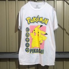 372 PoKeMon プリントTシャツ ポケモン M ホワイト プルオーバー 夏 キャラクター ピカチュウ 古着卸 アメリカ仕入