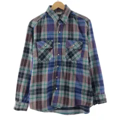 古着 90年代 ファイブブラザー Five Brother チェック柄 長袖 フランネルシャツ USA製 メンズM ヴィンテージ/eaa367457