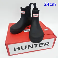 HUNTER レインブーツ 24cm チェルシー ブラック W ORIGINAL CHELSEA 黒 レディース 雨靴 長靴 オリジナル レインシューズ ハンター R2504-040