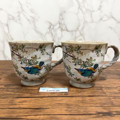 【九谷焼】マグカップ かわせみ 2個 セット 陶器 Kutani Ware Mug Cup Pottery Set of 2 Kingfisher