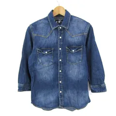 ナノユニバース 長袖デニムウエスタンシャツ 10-9 トップス メンズ Sサイズ インディゴ nano universe 【中古】