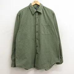 XL/古着 ギャップ GAP 長袖 フランネル シャツ メンズ 00s コットン 緑他 グリーン チェック 24sep20 中古 トップス