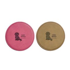 ワンちゃん好きの方へ！プレゼントにも◎【皮製レーザー彫刻コースター】～ゴールデンレトリバー～オリジナルデザイン