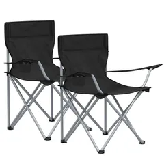 【人気商品】SONGMICS Camping Chairs アウトドアチェア 2脚セット 耐荷重120kg コンパクト 折り畳み式 キャンプ椅子 持ち運びやすい 収納ケース付 ブラック 防水 アウトドア椅子 お釣り 運動会 GCB01BK