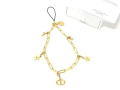 ■極美品■ ChristianDior クリスチャンディオール スター 星 ストラップ キーホルダー バッグチャーム ゴールド系 DH9715