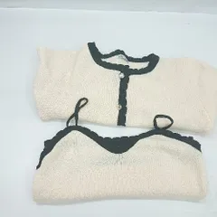 ◇ ⊂ LAC-VERT ラック・ヴェール ニット キャミソール カーディガン サイズFREE アイボリー系 レディース E  【1502180040818】