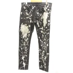 アルマーニエクスチェンジ A/X ARMANI EXCHANGE デニムパンツ ジーンズ ブリーチ加工 総柄 ジッパーフライ コットン 黒 ブラック 30 M位 ボトムス ■GY01のサムネイル