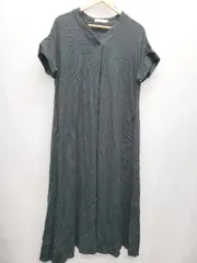 ◇ ⊂ AMERICAN HOLIC アメリカンホリック Vネック 半袖 ロング ワンピース サイズM ブラック レディース P  【1409250020377】