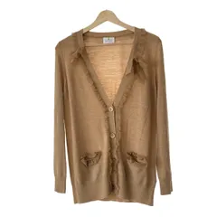 LANVIN en Bleu(ランバンオンブルー) カーディガン サイズ38 M レディース - ベージュ 長袖/リボン