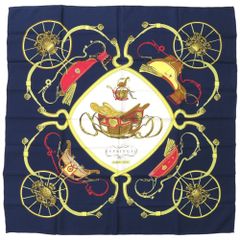 美品 エルメス カレ90 SPRINGS シルク マルチカラー スカーフ 0777 HERMES