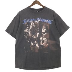 90年代 USA製 GIANT ジャイアント Suicidal Tendencies 半袖Ｔシャツ バンド ブラック(メンズ XL)中古 古着 A5003