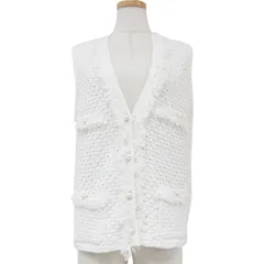 美品 allureville アルアバイル ポリエステル ベスト ジレ ニット トップス Vネック フリンジ パールボタン 23春夏 おしゃれ シンプル きれいめ 大人女子 ブランド 上品 ベーシックのサムネイル