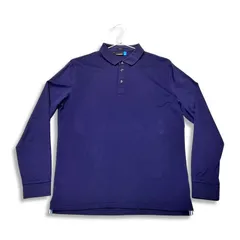 J.LINDEBERG ジェイリンドバーグ M Jeffrey Slim Expand Jersey 長袖 無地 ポロシャツ ネイビー size L メンズ ゴルフ スポーツ 正規品