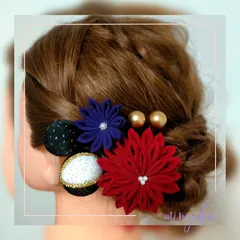 ☆再販☆【つまみ細工・和玉髪飾り】和装/振袖/袴/卒業式/成人式/七五三/玉かんざし/ちりめん玉