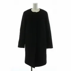 ランバンオンブルー LANVIN en Bleu ノーカラーコート ミドル ハーフ アウター 38 M 黒 ブラック /NQのサムネイル