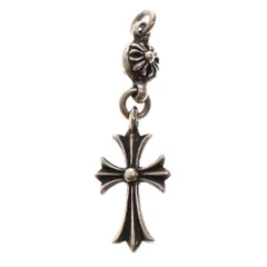 CHROME HEARTS (クロムハーツ) 1B TNY CH CRS 1ボールタイニーCHクロス チャーム シルバーネックレスボールチェーン付き オールド