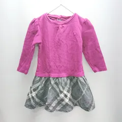 ◇ ⊂ BURBERRY チェック キッズ 子供服 半袖 膝丈 ワンピース サイズ92 パープル系 女の子 E  【1502180017704】