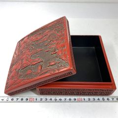 82*215仙台堆朱 彫刻漆器 漆芸 木箱 硯箱 骨董 - メルカリ