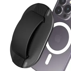 薄型 9mm シリコンフィンガーグリップ 簡単脱着 落下防止 ワイヤレス充電可能 スマートフォンバンドスタンド 2in1機能 iPhone 15 Plus 【超強磁力スマホ指マグネットグリップ】Sinjimoru、Magsafe対応 Pro Pro Max 1