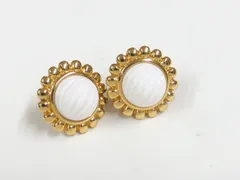 MONET モネ ヴィンテージ 白 ゴールド イヤリング