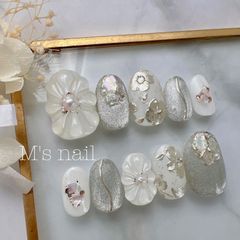 オーダーメイド/匿名配送可能/ネイルチップ24枚入り/全サイズ入り/ネイルチップ/マグネットネイル/成人式/ブライダル