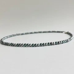 ガラスベビーパールmixカラーネックレス/4mm約42cm+5cm/ブルーmix/R/made in japan