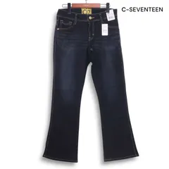 新品 C-SEVENTEEN シーセブンティーン C301 加工 ストレッチ フレア ブーツカット デニム パンツ ジーンズ Sz.30 レディース