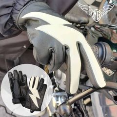 HEAVY ライトニング 山羊革プレーングローブ スマホタッチ対応（ブラック） （HGG-12）モトブルーズオリジナル ライディンググローブ ストリート サンダー 稲妻