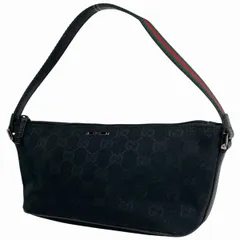 グッチ GUCCI GG柄 ハンドバッグ シェリーライン ウェブ アクセサリーポーチ ハンドバッグ GGキャンバス ブラック 141809 レディース 【中古】