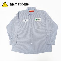 【90s】RED KAP レッドキャップ 長袖 ワークシャツ 企業 ワッペン ストライプ XL