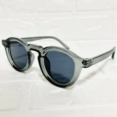 サングラス 丸型 グレー クリアフレーム UV400 軽量 おしゃれ 男女兼用 韓国風 モード系 カジュアル グレーレンズ スタイリッシュ