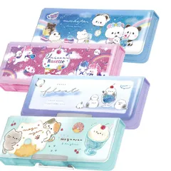 【1個】コンパクト 両面開き ペンケース  筆箱 222062/もちもちぱんだ 222063/ユニコーンロゼット 222064/エナガフロート 222065/もぐにゃん 2ドア K 2024年11月 女の子 かわいい 文房具 小学生