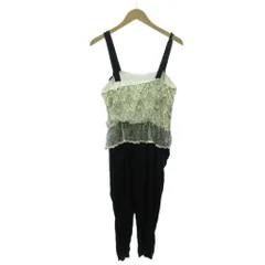 ジルスチュアート JILL STUART オーバーオール オールインワン ゴムウエスト レース 4 白 黒 ホワイト ブラック 1017 ■YHS6