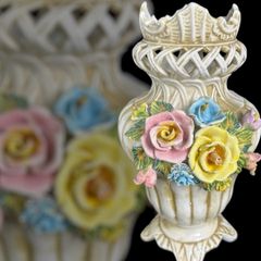 CAPODIMONTE 限定生産 花瓶 852/53 イタリア製 陶器製 フラワーベース