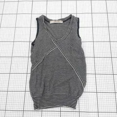 ◇ ⊂ blanc basque ボーダー ノースリーブ ニット タンクトップ サイズ38 グレー系ブラック系 レディース E  【1508060011398】